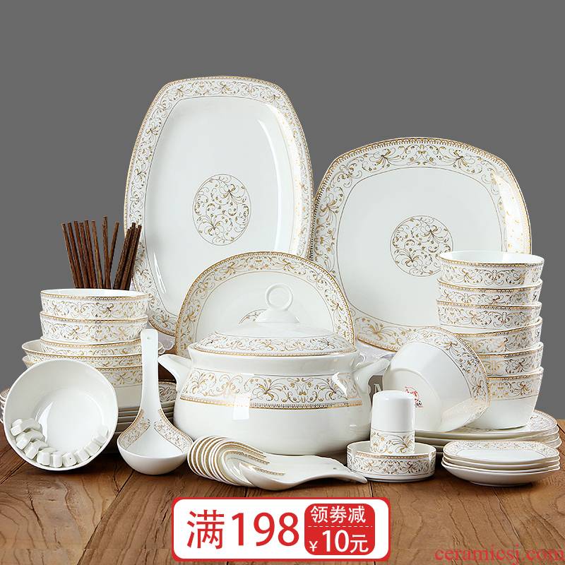 Creative dishes suit household of Chinese style ipads China jingdezhen ceramics tableware bowls plates spoons chopsticks combination suit