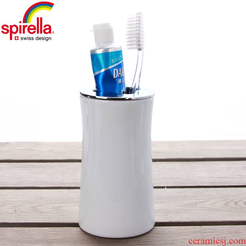 SPIRELLA/silk pury creative contracted Mali suit ceramic bathroom toothbrush rack mouthwash toilet seat