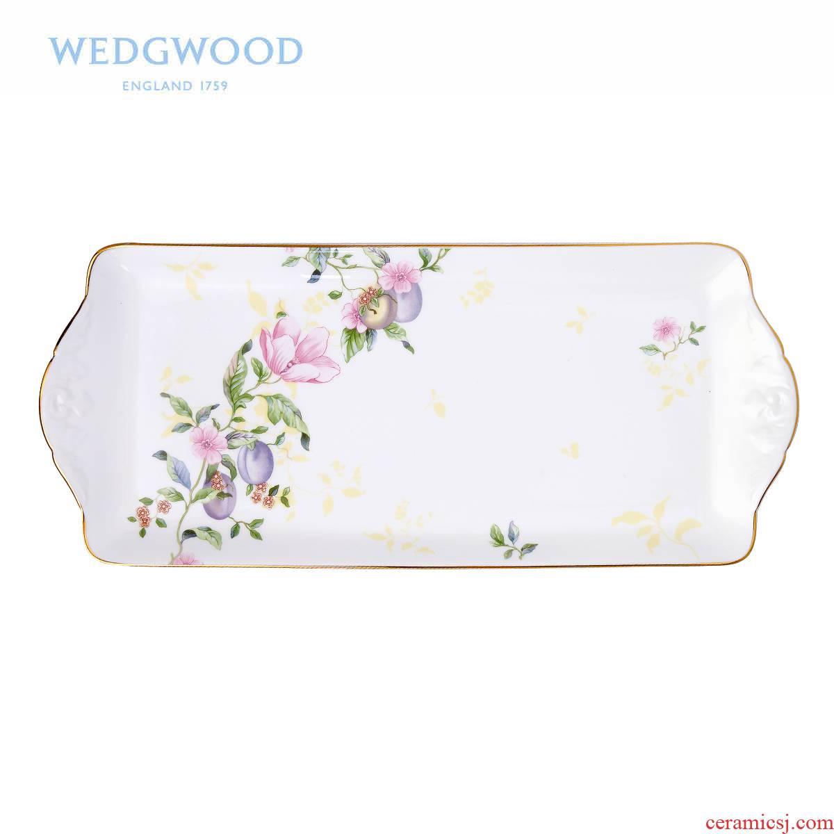 British WEDGWOOD embroider beautiful sweet blackberry ipads porcelain sandwich plate of the long producing snack tray