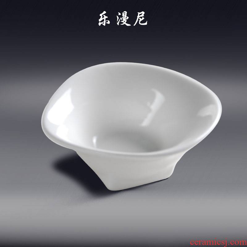 Le diffuse, square foot golden bowl - hotel tableware wing sauce pot dab of pure white ceramic plate sauce vinegar