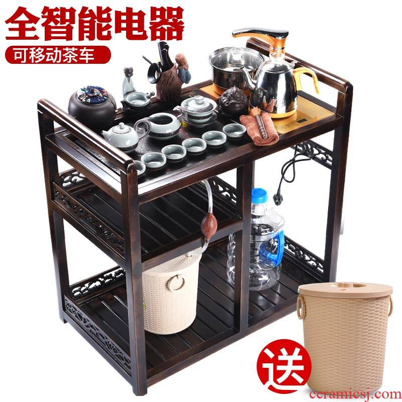 ZongTang purple sand tea set automatic portable tea of a complete set of car electric household sharply stone tea tray tea tea stove