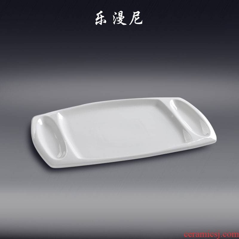 Le diffuse, to many kinds of rectangular plate pure white ceramic tableware pad plate snack plate shaped banquet cake pan with painting