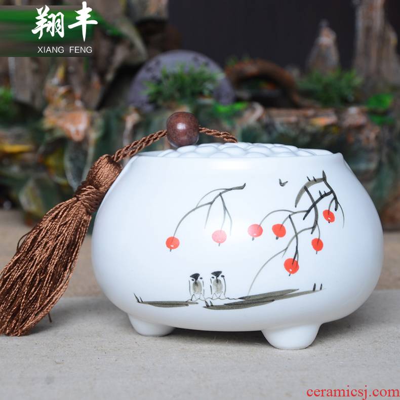 Xiang feng kung fu tea caddy fixings Taiwan ceramic flower POTS pu - erh tea awake archaize seal pot