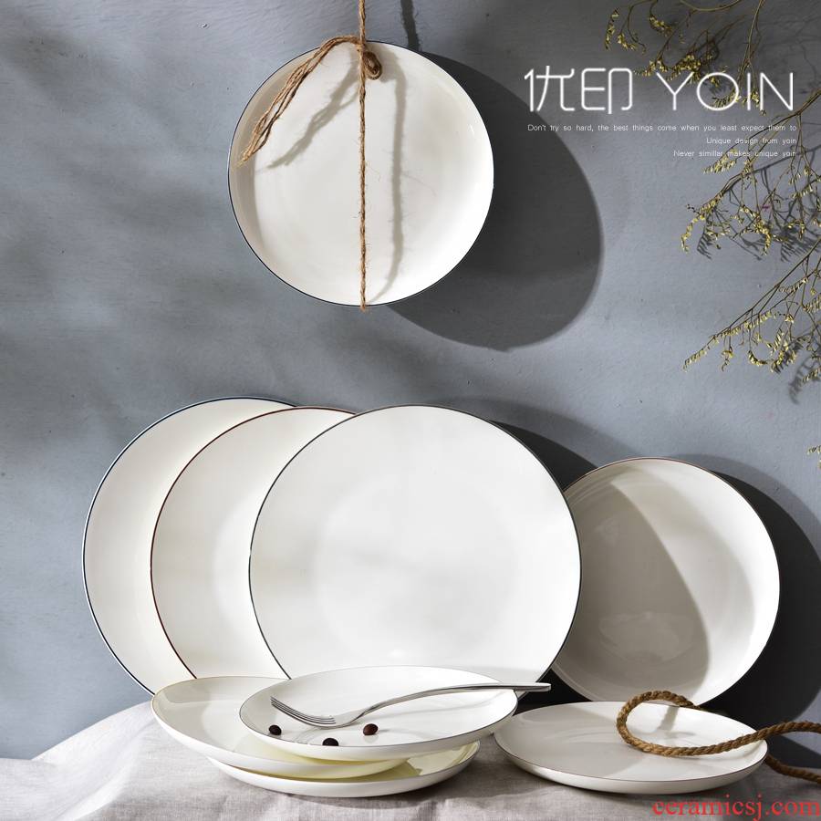 YOIN ipads porcelain household tableware of pottery and porcelain plate plate plate beefsteak plate disc cake plate breakfast tray