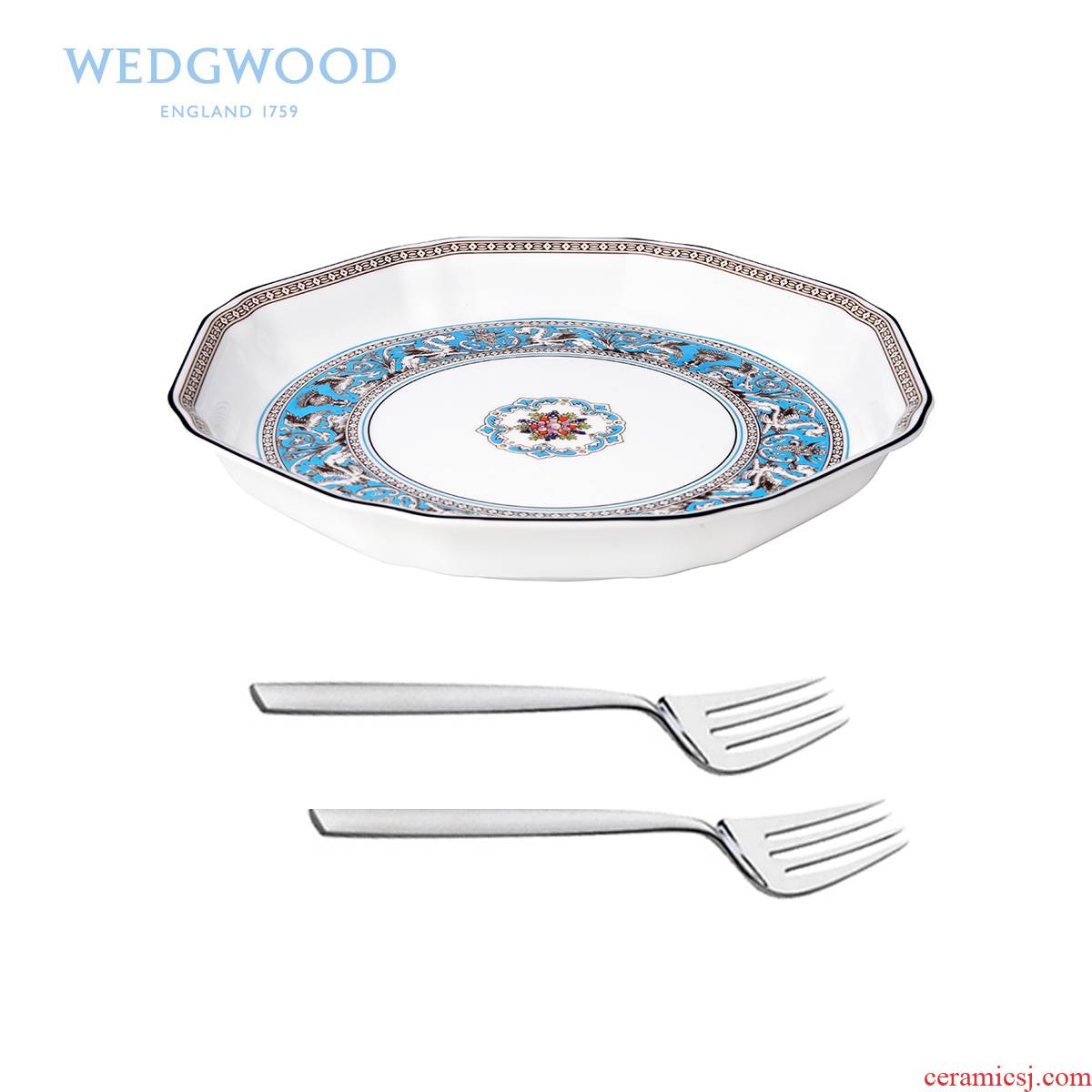 Wedgwood Florentine fiorentina retro anise fruit fork plate + 2 only ipads porcelain snack plate
