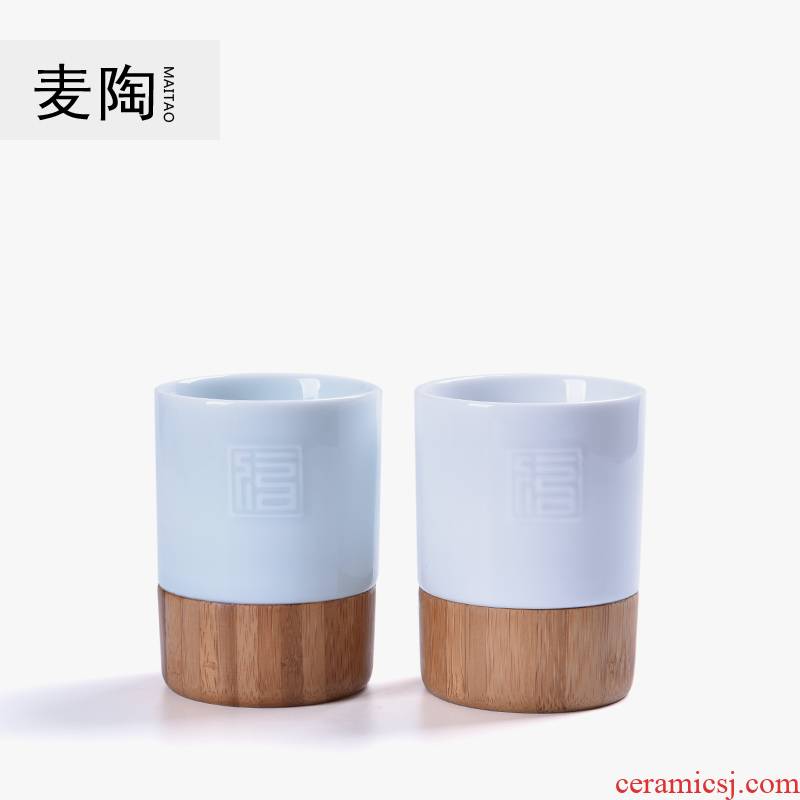 MaiTao bamboo office master individual cup of ceramic kung fu tea tea liquor single cup teapot tea accessories