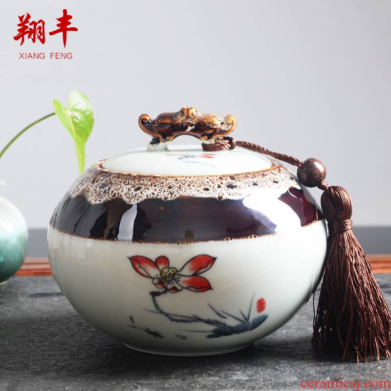 Xiang feng up caddy fixings ceramic moisture large seal tank storage tank boutique tea red POTS