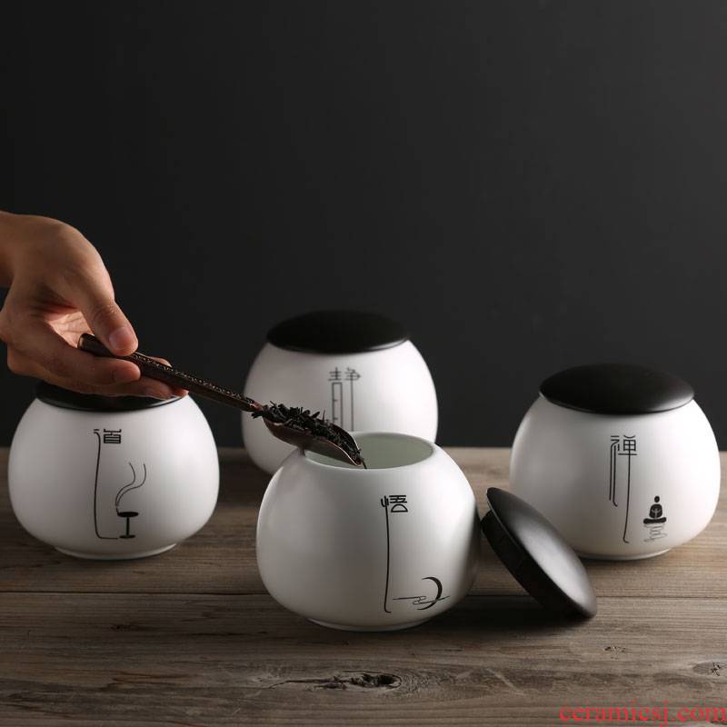 Porcelain heng tong kung fu tea pot ceramic seal storage tanks pu 'er tea, green tea POTS of tea packaging