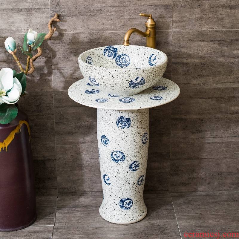 Spring rain pillar basin to the balcony toilet ceramics art one - piece stage basin lavatory basin that wash a face to wash your hands
