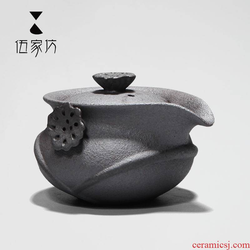 The Wu family fang glaze ceramic teapot creative stone large tea household single pot of move kung fu tea set