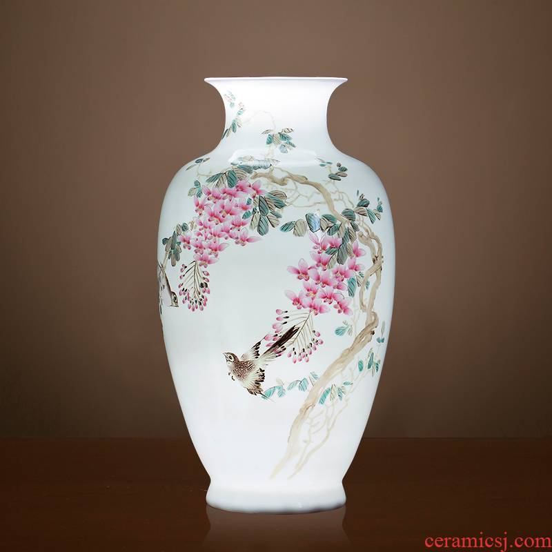 Pure hand made - master of jingdezhen ceramics powder enamel vase sabingga sukdun dergici jimbi collection of new Chinese style sitting room adornment is placed
