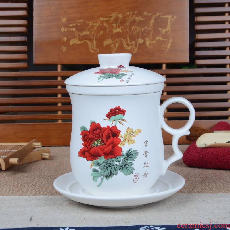 Xiang feng ceramic filter cups with cover office and meeting the personal creative cup 4 times the tea cup