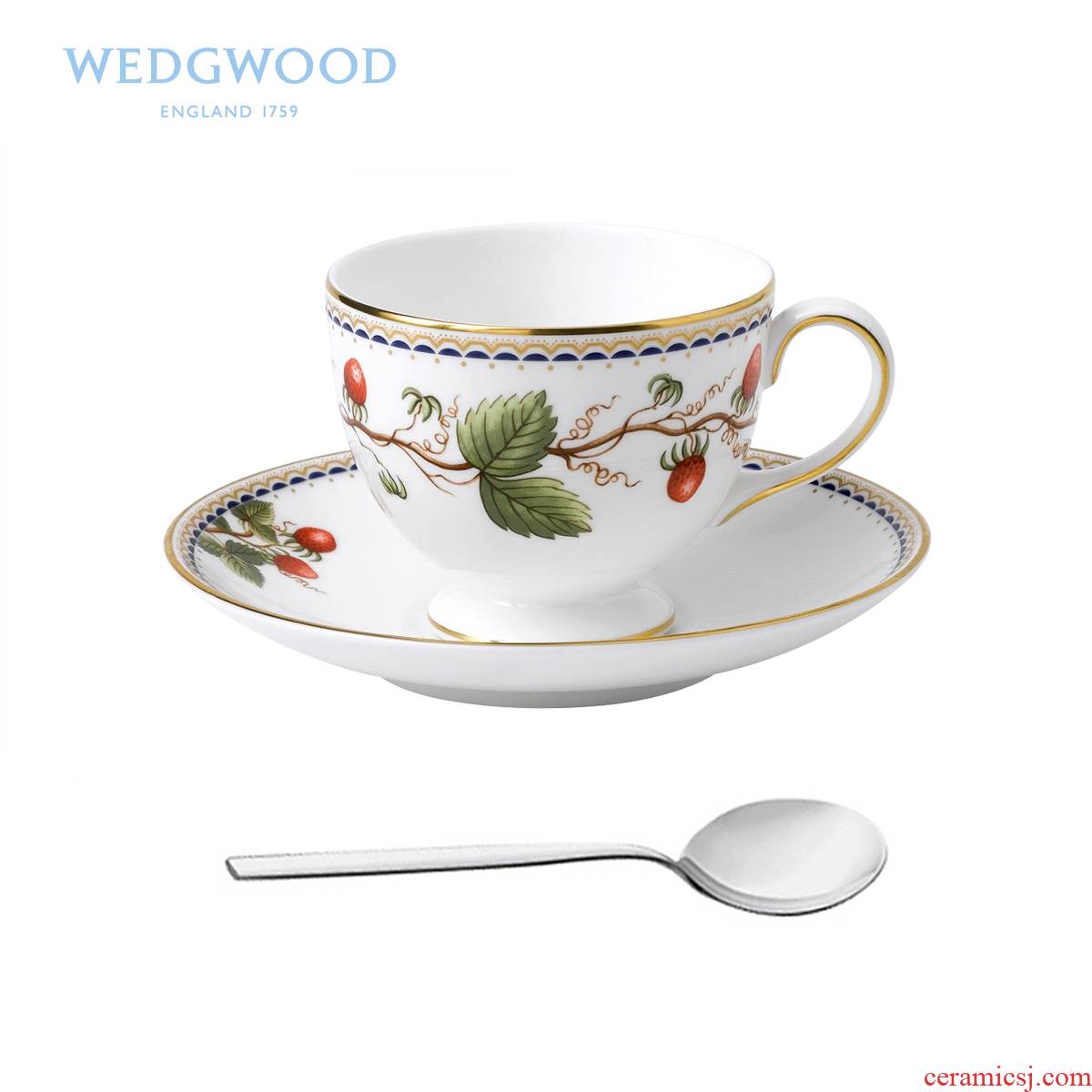 Wedgwood Wild Strawberry Strawberry new ipads China standard tea/coffee cup 1 dish with WMF run out