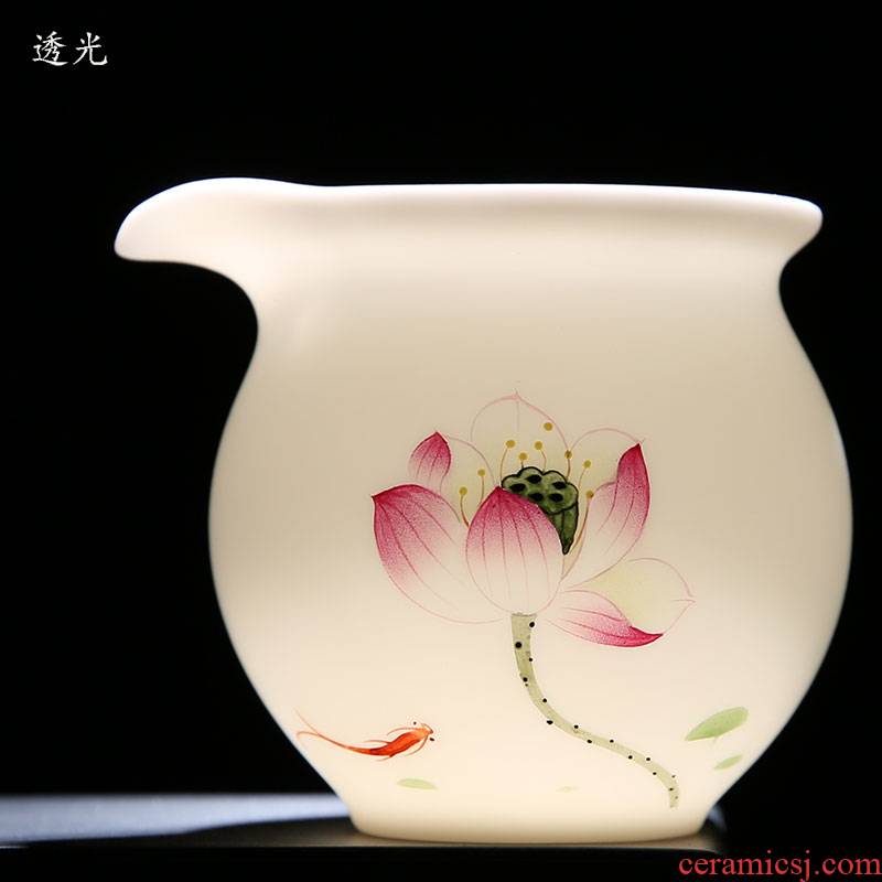 The Product dehua porcelain remit jade built white porcelain lotus rhyme ceramic fair fair keller cup tea tea service items