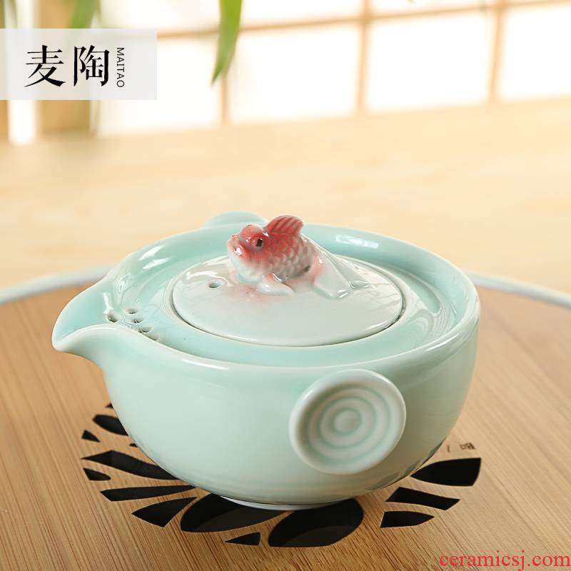 MaiTao celadon ceramic teapot single pot teapot cooked pot filtering kung fu tea tea taking of spare parts