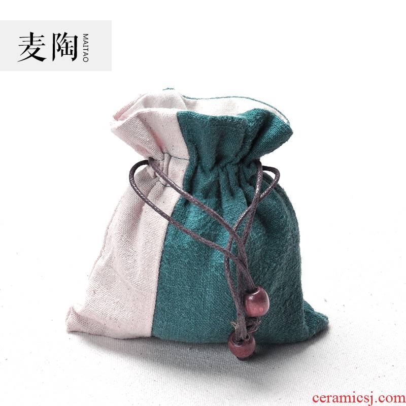 MaiTao tea cups to receive bag cotton cloth bag in Japanese single CPU portable travel bag bag tea bag in the teapot
