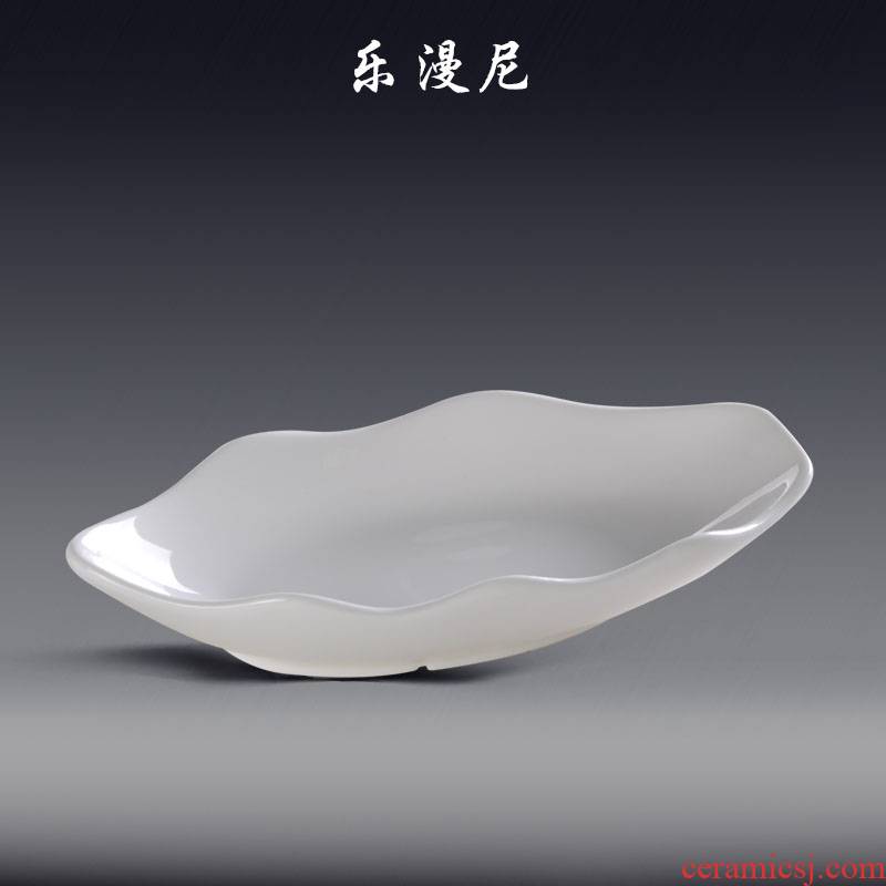 Le diffuse, papaya dish - pure white ceramic hotel hotel tableware special wavy edge hot dish bowl dessert plate