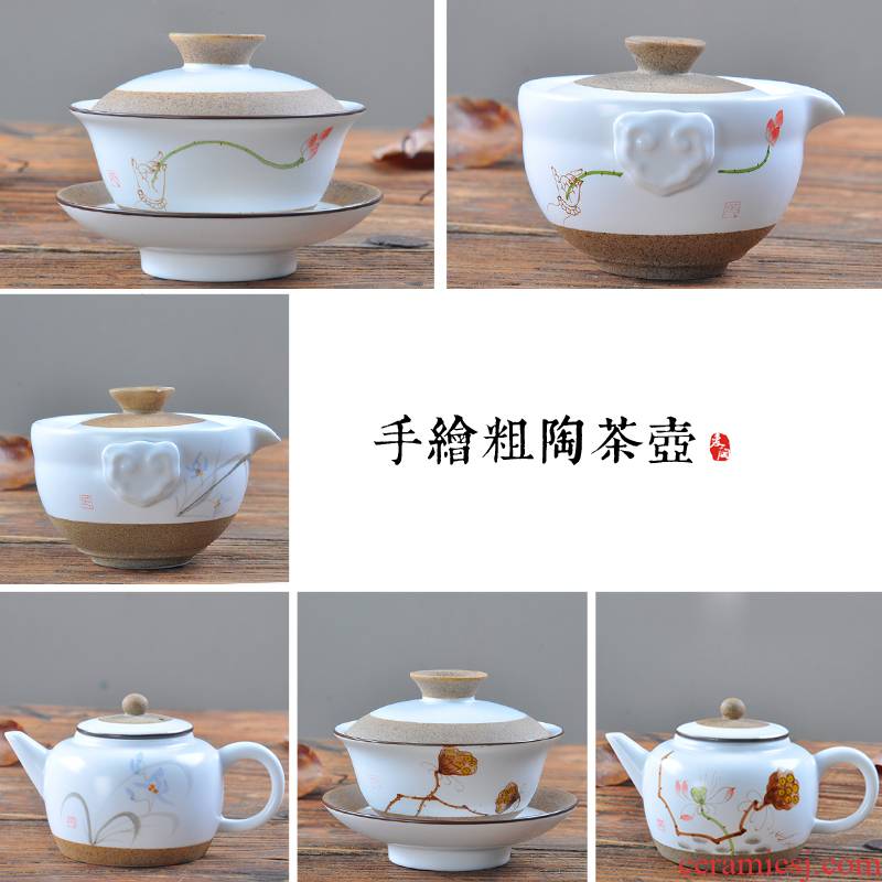 MaiTao hand - made sea ceramic teapot tea kungfu tea set single pot of jingdezhen hand - made tea set to filter the teapot