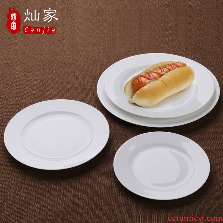 Continental plate cake plate ceramic white steak knife and fork dish of fruit snacks disc plate of circular plates