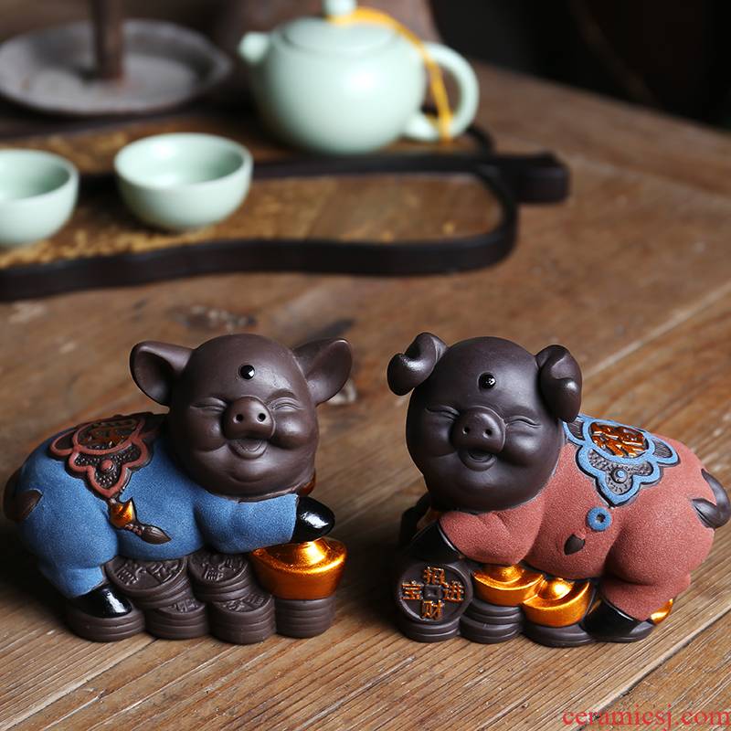 Ning uncommon thousand "become spoil furnishing articles see colour sand clay ceramic tea hand play tea tea accessories