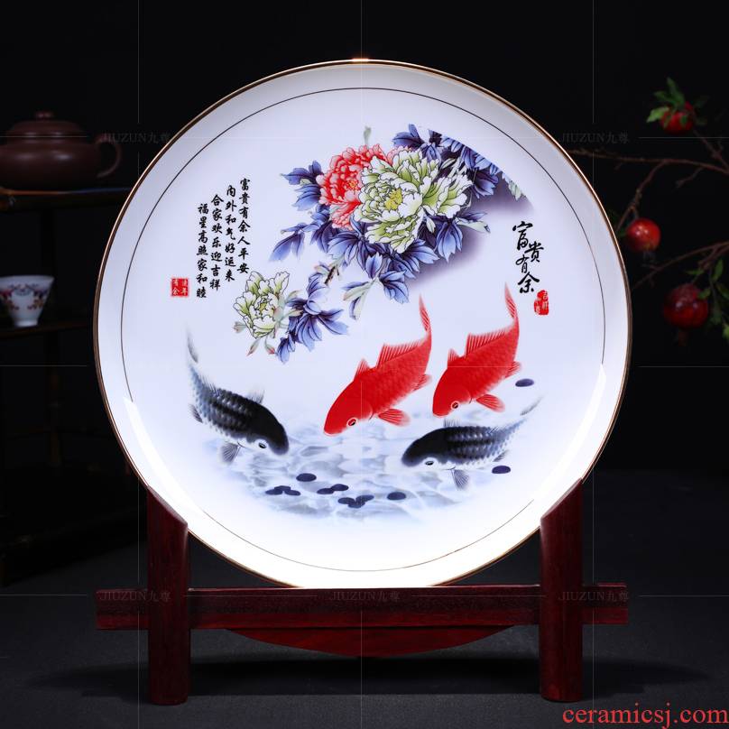 Jingdezhen ceramics decoration hanging dish see well - off modern Chinese style living room sat dish dish handicraft