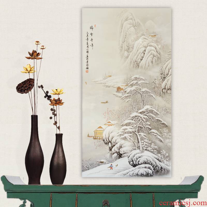 Jingdezhen ceramics Zhou Xiaohui hand - made snow porcelain plate painting home wall act the role ofing sitting room adornment handicraft furnishing articles