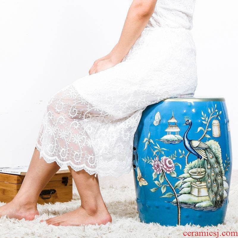 Europe and the Chinese painting of flowers and ceramic stools dressing change cool shoe who drum who home decoration decoration decoration crafts