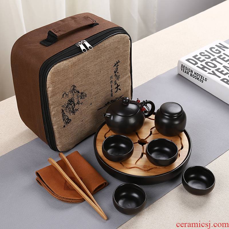 Are young travel tea set suit portable package ceramic kung fu tea cups mini portable small household contracted cup