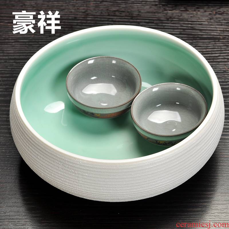 Howe auspicious snow glaze tea tea wash jade snow form a complete set of ceramic tea set tea wash cup rinse containers
