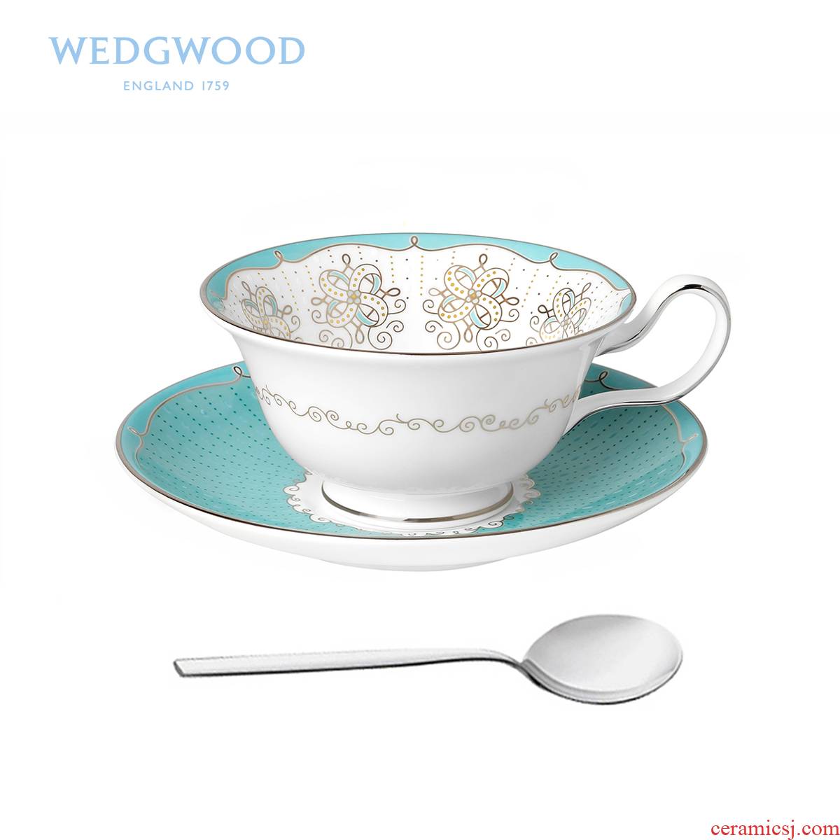 British Wedgwood Psyche series "love in its ehrs blue/pink ipads China red tea cups + WMF spoon