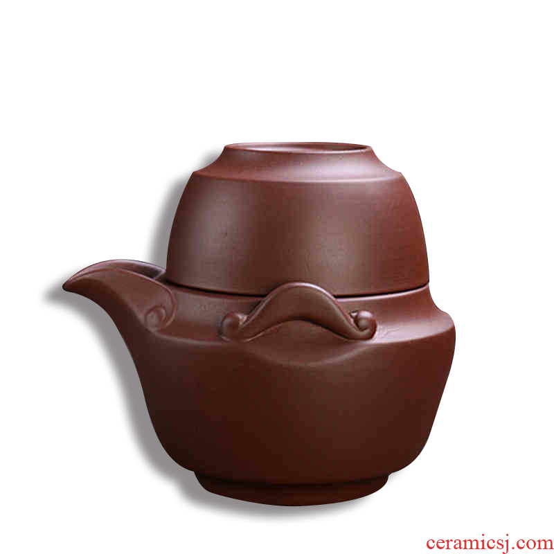 Yixing purple sand kung fu tea cups to crack a cup a cup of travel office cup teapot teacup suit the teapot