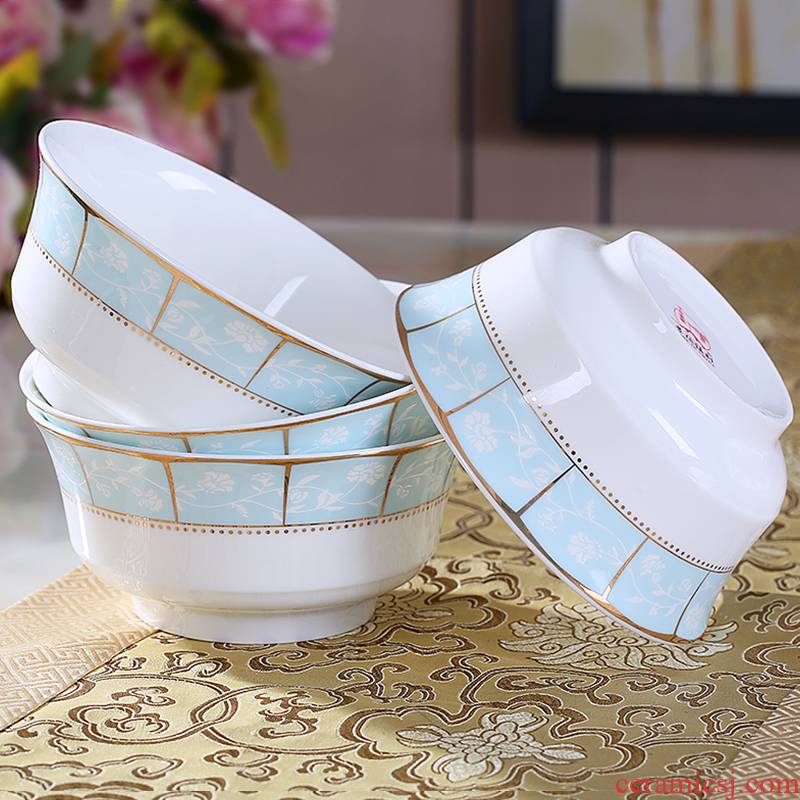 Jingdezhen ceramic bowl 4 pack high mercifully such dishes contracted ipads porcelain tableware household large soup bowl suit
