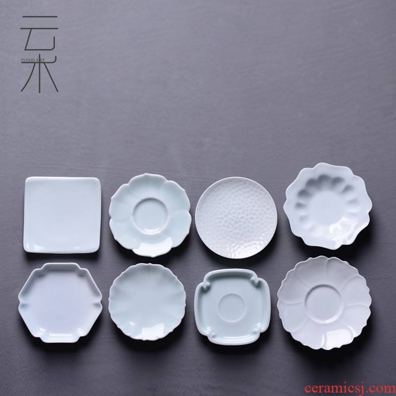 Cloud art of jingdezhen manual shadow the qing ceramics the original cup saucer kung fu tea tea cup mat