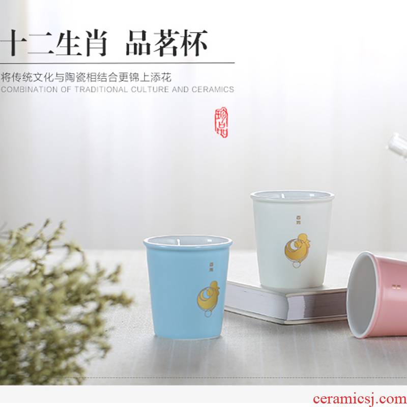 Ceramic cup with cover glass cups office cup China custom zodiac personalized glass paper cups