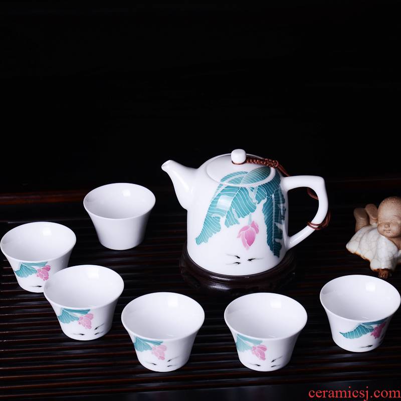 Under the liling glaze colorful expression seven heads kung fu tea set a complete set of ceramic tea set seven stacked housewarming gift set