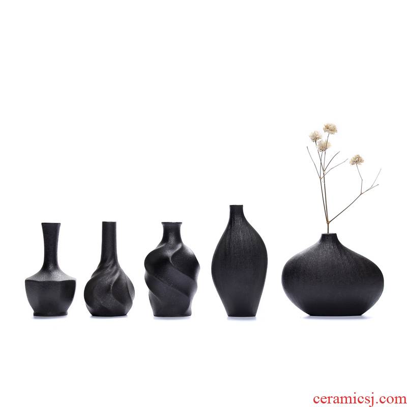 ZongTang ceramic vase coarse TaoHua apparatus Japanese creative furnishing articles dried flowers flower arrangement restoring ancient ways I and contracted small tea taking