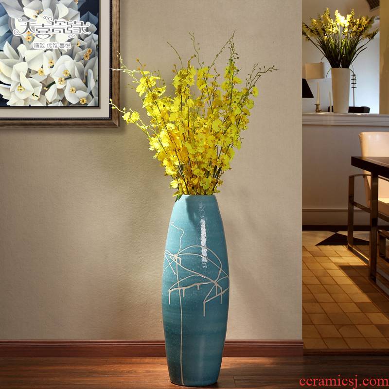 The sitting room of large vase continental contracted and I jingdezhen ceramics dried flowers, flower arrangement, household act The role ofing is tasted furnishing articles