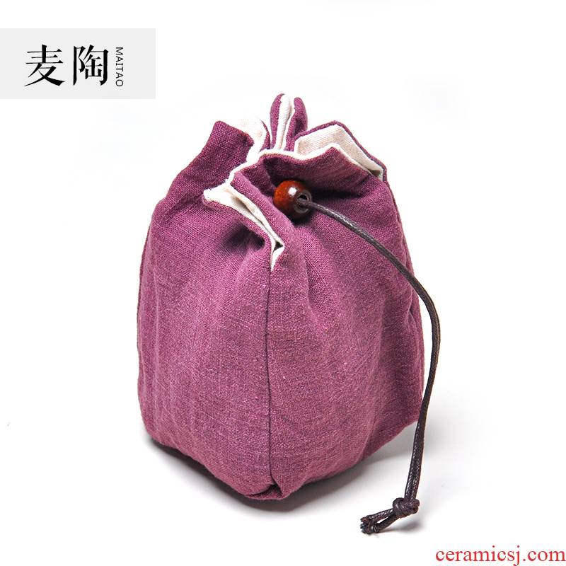 MaiTao portable tea receive a travel bag bag bag teapot teacup crack cup the receive package cotton rope thickening