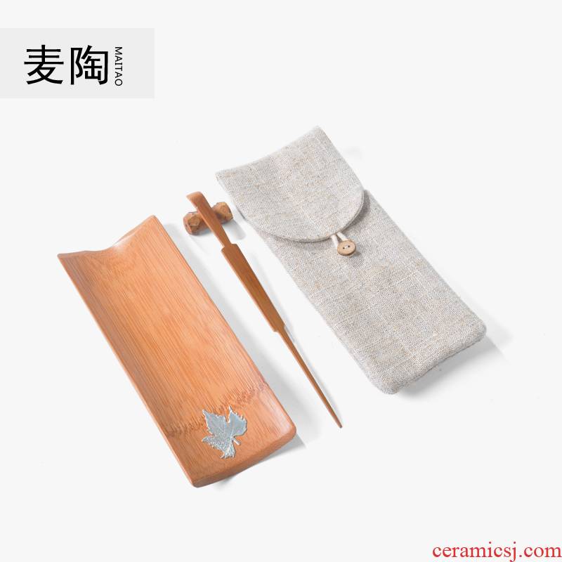 MaiTao bamboo kung fu tea tea taking with zero furnishing articles checking cotton and linen portable tea ChaGa receive bag tea