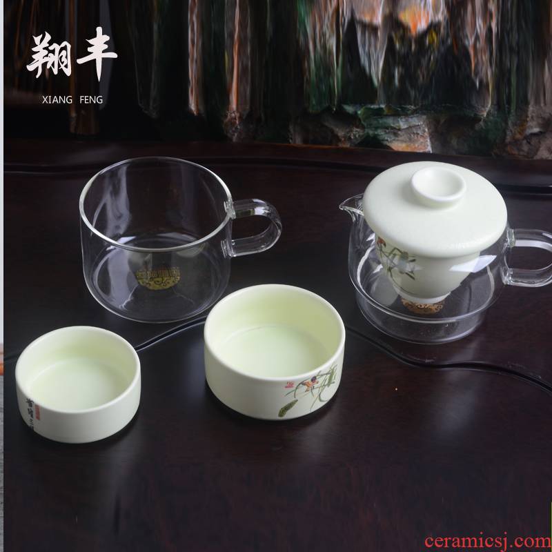 Xiang feng crack of a pot of 2 cup portable car travel office ceramic tea set your up cup ice crack pot residue