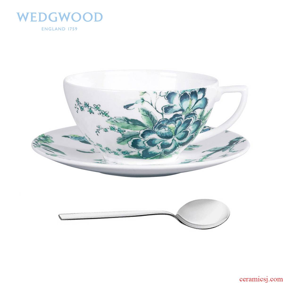 Wedgwood waterford Wedgwood China wind white cup 1 cup ipads porcelain coffee cup suit with WMF coffee spoon
