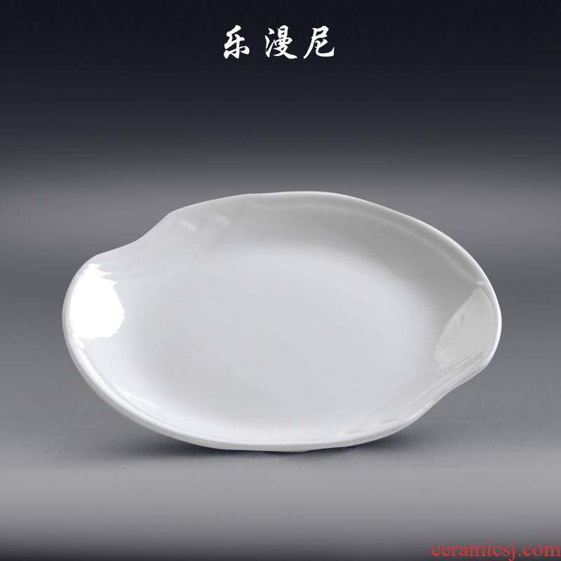 Le diffuse, circular chicken tray - pure white ceramic Korean plate, snack plate cold dish circle cake life of hot pot meal