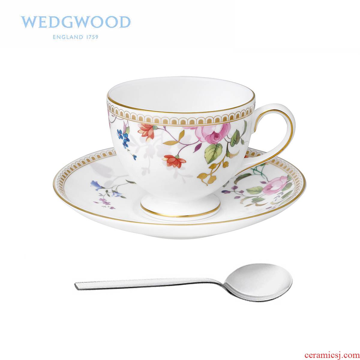 The British Wedgwood Rose Gold Gold Rose ipads porcelain cup standard + WMF tea spoon
