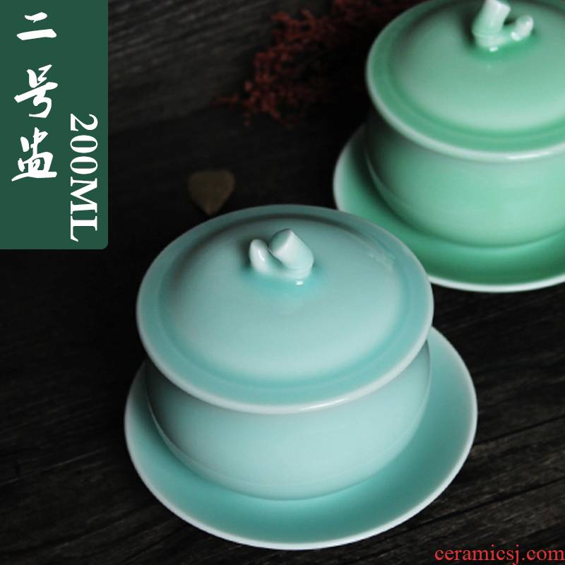 Oujiang longquan celadon hotel to offer them a real cup steamed egg cup of household ceramics desserts stew 4.5 inch of the moon disc