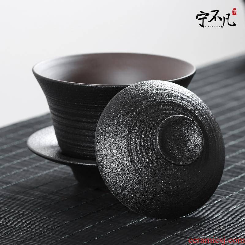 Ning uncommon tureen only three tureen ceramic cups of black tea tea bowl