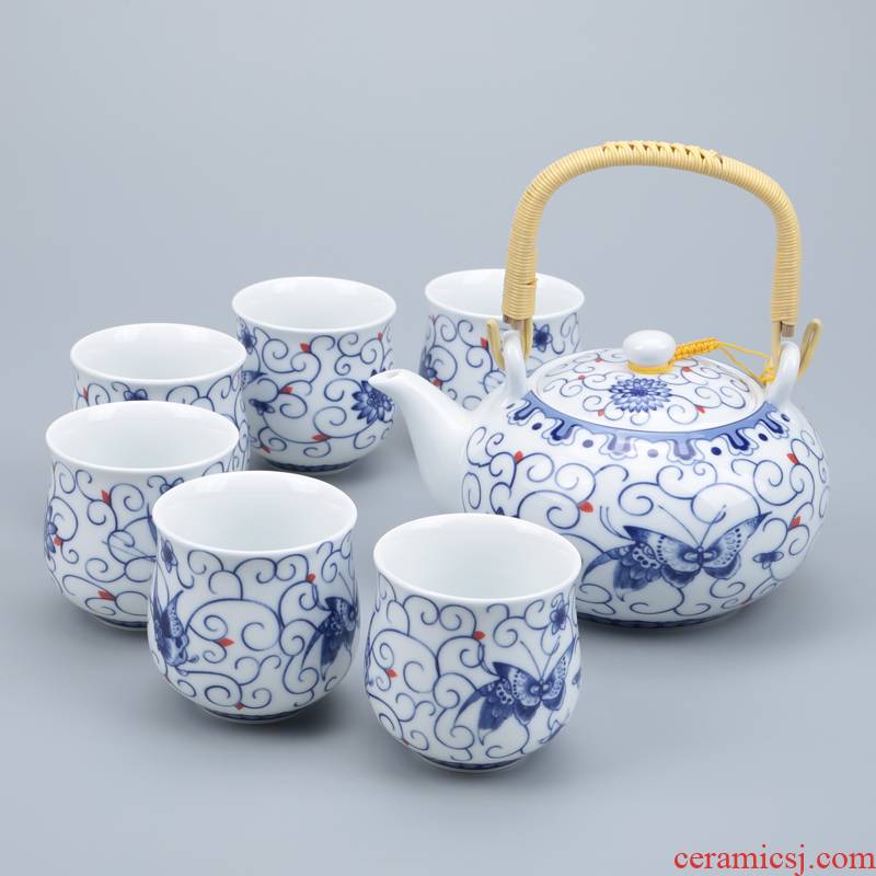 Xiang feng ceramic teapot large girder of blue and white porcelain pot of filtering household cool tea sets tea kettle suits for