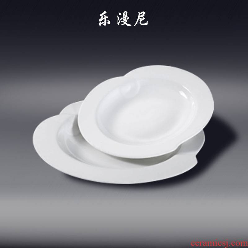 Le diffuse, - the flat peach heart pure white ceramic tableware China abnormity peach heart hot food cooking dishes