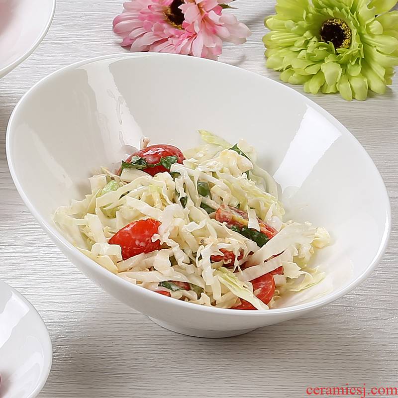 The downtown home pure white ceramic creative bowls white porcelain rainbow such as bowl bowl rainbow such to use Japanese Korean creative tableware salad bowl