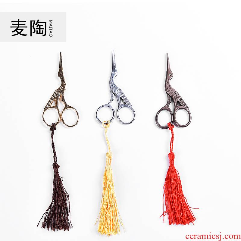 MaiTao Japanese crane, tea tea tea bag scissors scissors restoring ancient ways with zero accessories small scissors