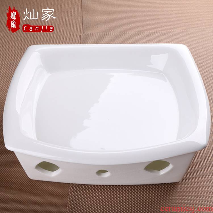 Can is home insulation tableware Can diy ceramic based square furnace pan, soup plate heating furnace